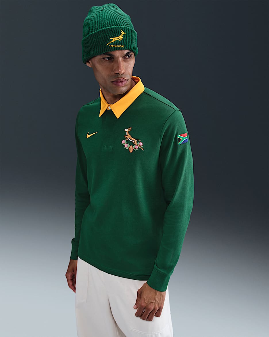 Springboks Men's Nike Rugby Home Long-Sleeve Top. Nike AT